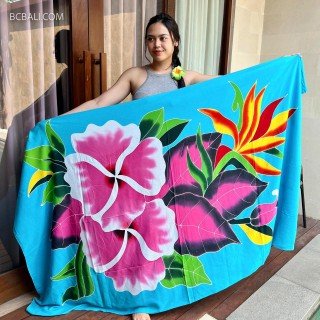 New Design Rayon Sarong Hand Painted Flower Design High Quality